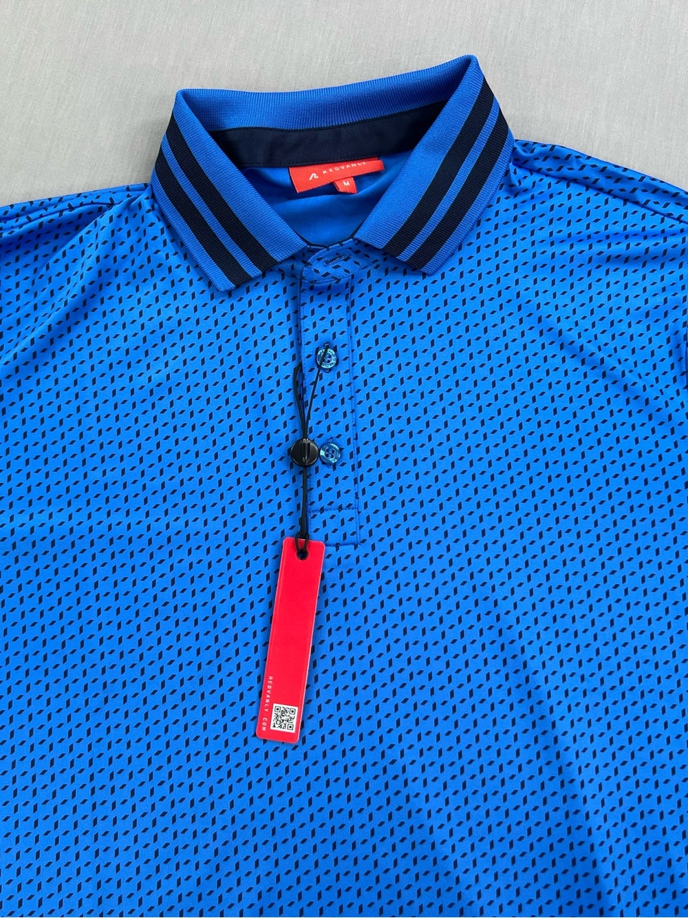 REDVANLY MENS PASCAL MARINE BLUE SHORT SLEEVE GOLF POLO SHIRT